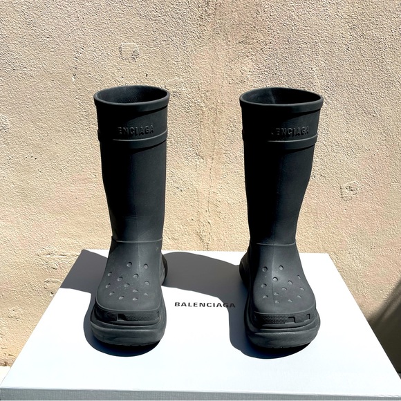 Balenciaga Shoes Balenciaga Mens Crocs Boot In Black Poshmark